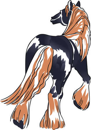 All you need for happiness is a good gun, a good horse, and a good wife.のイラスト素材