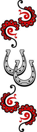 Have horsehoes as a traditional sign of luck.のイラスト素材