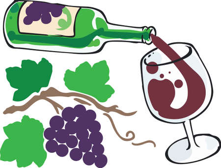 Put this design on a wine lover's tea towel or bag.のイラスト素材
