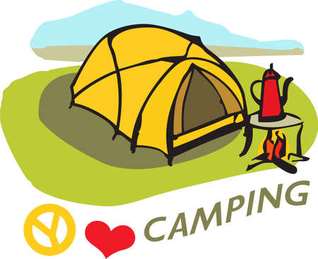 Kids and kids at heart love to roast marshmallows over an open fire.  This is the life.  Add this to shirts to wear while camping.  Everyone will love it!のイラスト素材