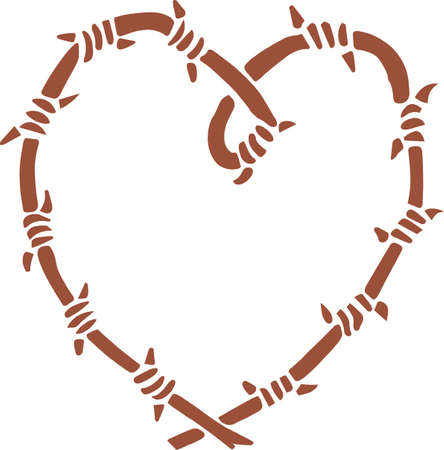 Give a valentine a western themed heart.のイラスト素材