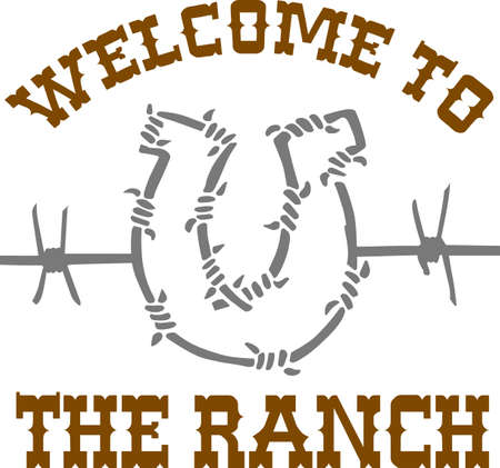 Show off your love for horses with a country western horseshoe.のイラスト素材