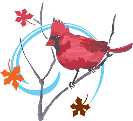 This beautiful Cardinal is the state bird for Virginia. Pick those designs by Great Notions!のイラスト素材