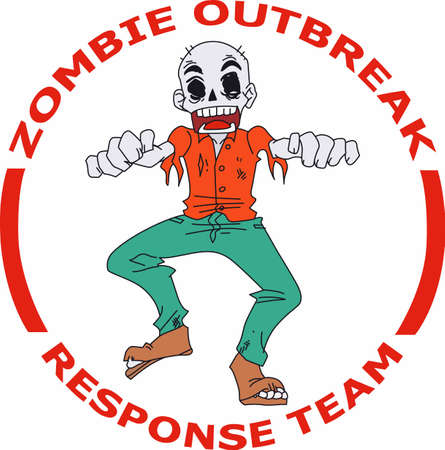 Have a fun zombie for a halloween decoraton.のイラスト素材