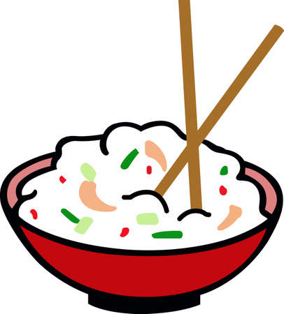 Make a great bowl of food for an Asian theme project.のイラスト素材
