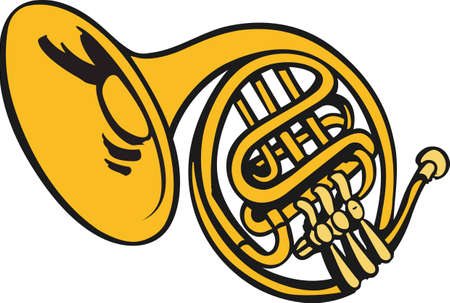 This French horn design is perfect for your band student.  のイラスト素材