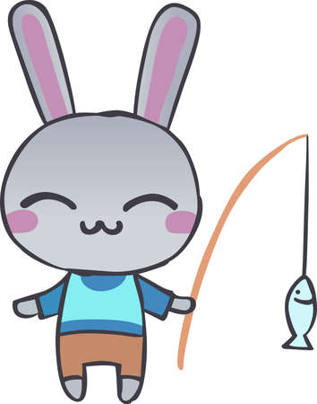 An adorable bunny is perfect for a little boy's project.のイラスト素材