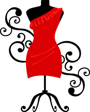 Fashion lovers will enjoy a lovely dress form.のイラスト素材