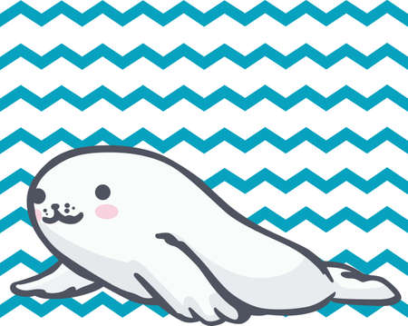 A sweet seal for a beach themed project.のイラスト素材