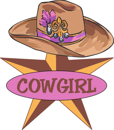 Cowgirls will love this fancy hat.のイラスト素材