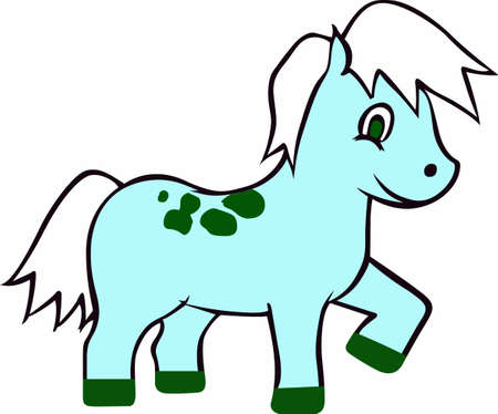 Children love little cute ponies.のイラスト素材
