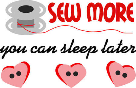 Quilting is such a special talent that requires time patience.  Give this sewing design to them.  They will love it!のイラスト素材