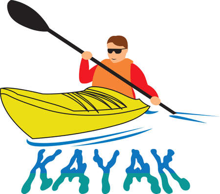 Kayakers will love this boat to show off their hobby.のイラスト素材
