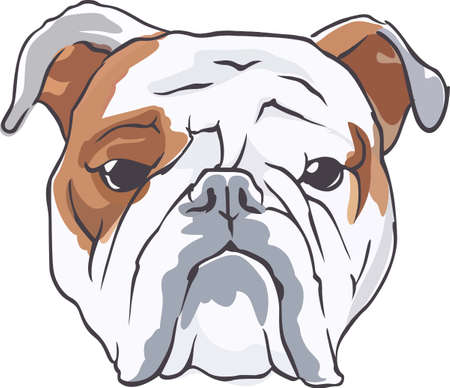A cute bulldog will be a nice friend for any dog lover.のイラスト素材