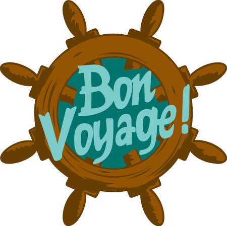 Have happy travels with a bon voyage saying.のイラスト素材