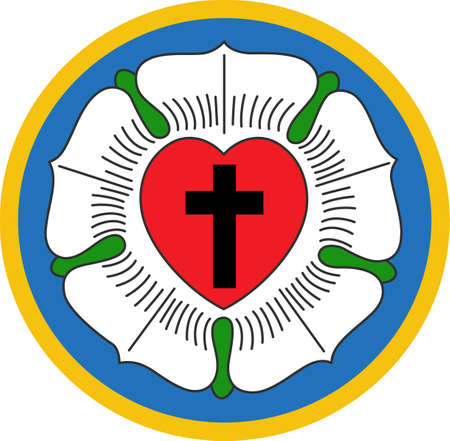 This is a beautiful combination of a cross and flowers symbolizing the Lutheran Rose.  Pick these designs from Great Notions.のイラスト素材