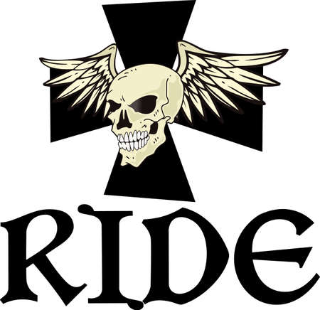 This skull is perfect for Halloween.  Add to your shirt for when you go trick or treating.  Get these designs from Great Notions.のイラスト素材