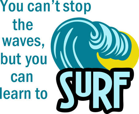 Surfers will like this great wave on a t-shirt.のイラスト素材