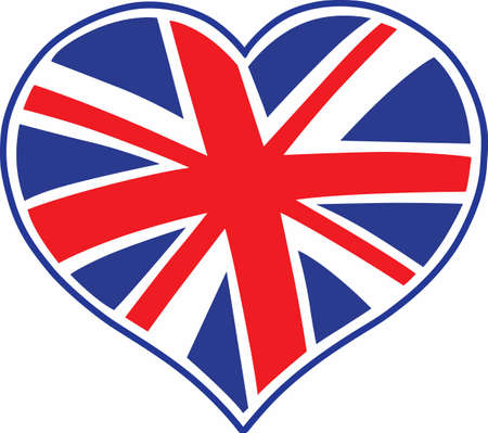 A cute design featuring the union jack flag heart.  The perfect reminder of where you've been.のイラスト素材