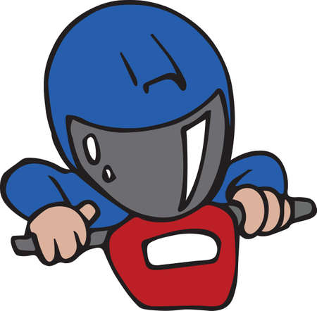 Little boys will love to ride bikes just like the big boys.のイラスト素材