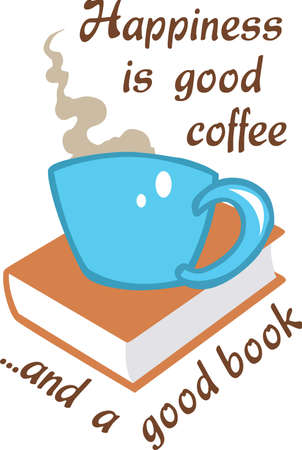 Relax with a good book and cup of coffee.のイラスト素材