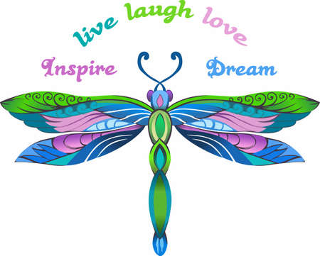 This beautiful dragonfly in a jewel design is perfect for a gift or to provide inspiration. Another whimsical design from Great Notions!のイラスト素材