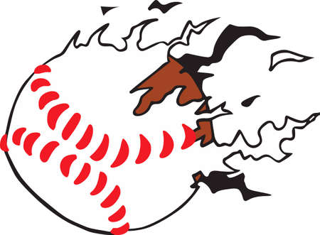 Baseball fans will like a shredded ball.のイラスト素材
