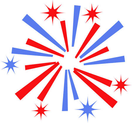 Show your patriotism with cute patriotic clothing, apparel and gifts with stars in red white and blue. Cool and hip 4th of July and Independence Day gear. A perfect design from Great Notions.のイラスト素材