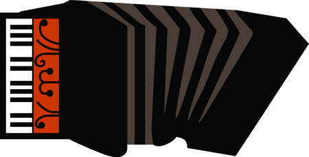 Musicians will enjoy an accordion for a musical project.のイラスト素材