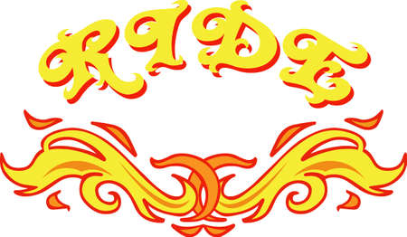 Swirly flames are a nice dcor for a motorcycle project.のイラスト素材