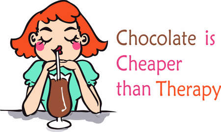 Chocolate is a girl's best friend.のイラスト素材