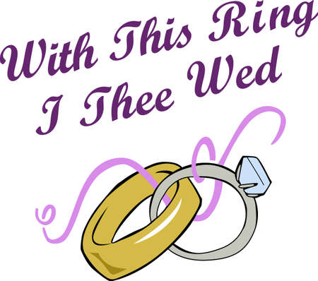 These rings will make a wonderful bridal shower gift.のイラスト素材