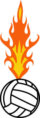 Sports fans will enjoy this flaming ball.のイラスト素材