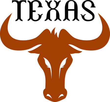 Texas UT Longhorns show your pride at the game with this design from Great Notions.のイラスト素材