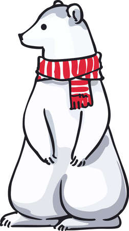 Put a polar bear on a fun winter project.のイラスト素材