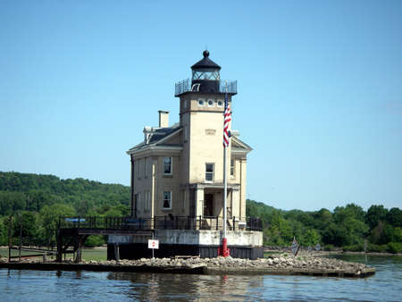 Rondout Lighthouse on the Hudson River in New York.の写真素材