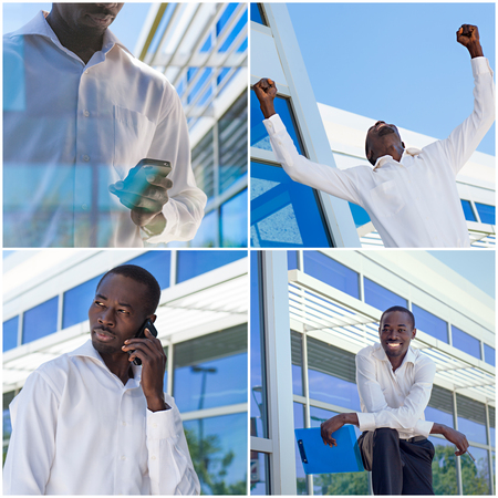 Successful businessman collageの写真素材