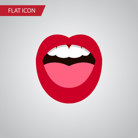 Isolated Teeth Flat Icon. Tongue Vector Element Can Be Used For Lips, Teeth, Tongue Design Concept.のイラスト素材