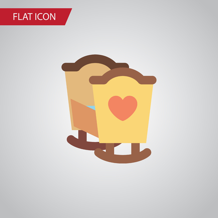 Isolated Cot Flat Icon. Crib Vector Element Can Be Used For Cot, Crib, Child Design Concept.のイラスト素材
