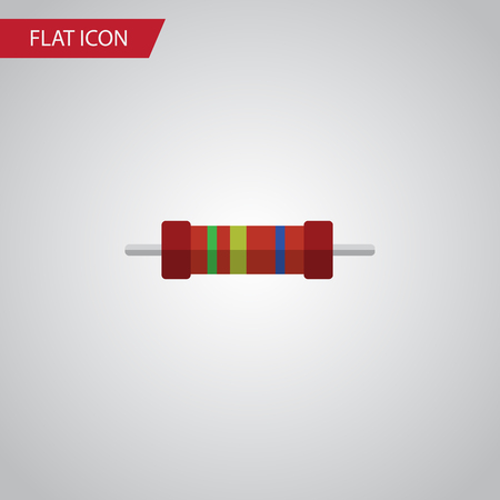 Isolated Resistor Flat Icon.  Resistance Vector Element Can Be Used For Resistance, Resistor, Electronics Design Concept.のイラスト素材