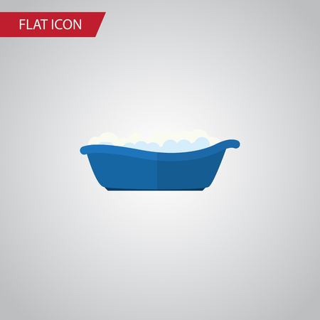 Isolated Children Bathing Flat Icon. Bathtub Vector Element Can Be Used For Children, Bathing, Bathtub Design Concept.のイラスト素材