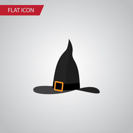 Isolated Wizard Hat Flat Icon. Witch Cap Vector Element Can Be Used For Wizard, Witch, Hat Design Concept.のイラスト素材