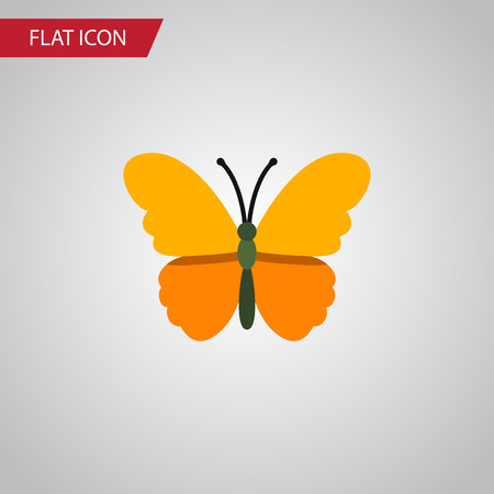 Isolated Danaus Plexippus Flat Icon. Butterfly Vector Element Can Be Used For Butterfly, Monarch, Moth Design Concept.のイラスト素材