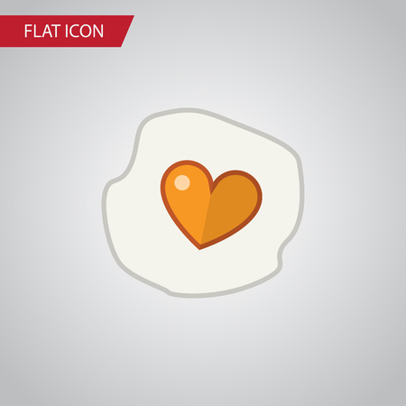 Isolated Fried Egg Flat Icon. Scrambled Vector Element Can Be Used For Heart, Egg, Scrambled Design Concept.のイラスト素材