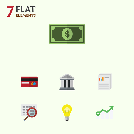 Flat Icon Finance Set Of Bubl, Growth, Greenback And Other Vector Objects. Also Includes Architecture, Dollar, File Elements.のイラスト素材