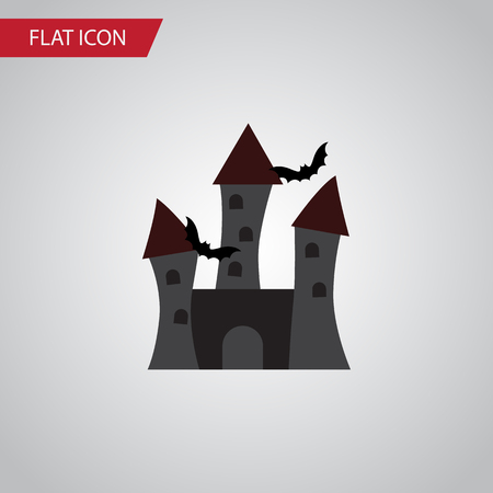 Isolated Castle Flat Icon. Fortress Vector Element Can Be Used For Fortress, Castle, Halloween Design Concept.のイラスト素材