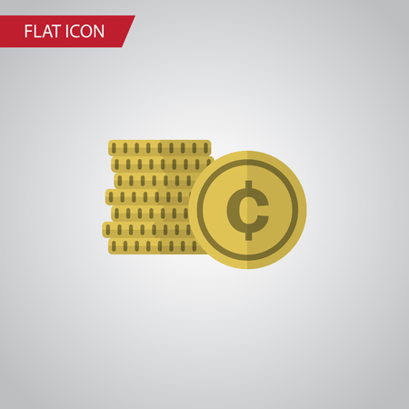 Isolated Coin Flat Icon. Cash Vector Element Can Be Used For Cash, Shiner, Coin Design Concept.のイラスト素材