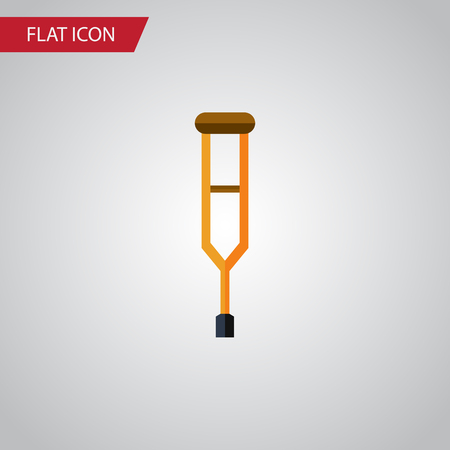 Isolated Crutch Flat Icon. Stand Vector Element Can Be Used For Crutch, Stand, Stick Design Concept.のイラスト素材