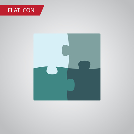 Isolated Puzzle Flat Icon. Jigsaw Vector Element Can Be Used For Jigsaw, Puzzle, Enigma Design Concept.のイラスト素材