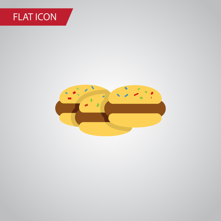 Isolated Cookies Flat Icon. Biscuit Vector Element Can Be Used For Cookie, Shortcake, Biscuit Design Concept.のイラスト素材